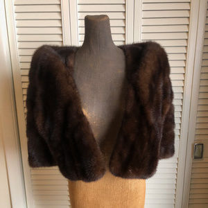 VINTAGE JP ALLEN Mink Shawl Fur Cape Stole